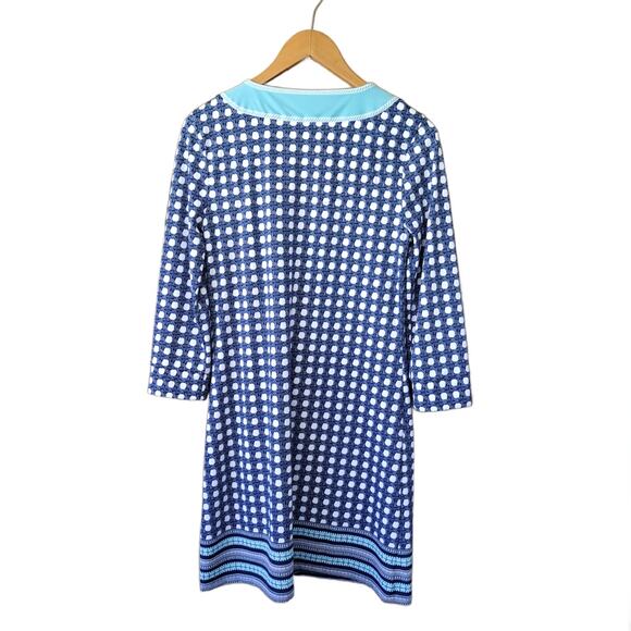 CABANA LIFE x TALBOTS 3/4 Sleeve Embroidered UPF Sun Dress Size Medium Blue - Picture 8 of 9